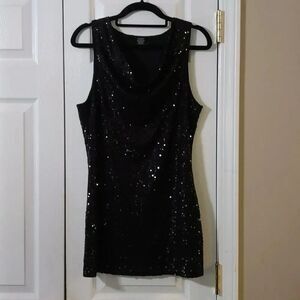 Karen Kane black sequin dress Sz L NWOT